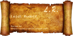 Leidl Rudolf névjegykártya
